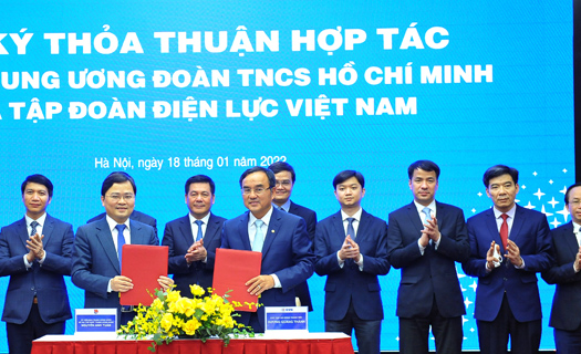 EVN và Trung ương Đoàn ký kết thỏa thuận hợp tác giai đoạn 2022 - 2026